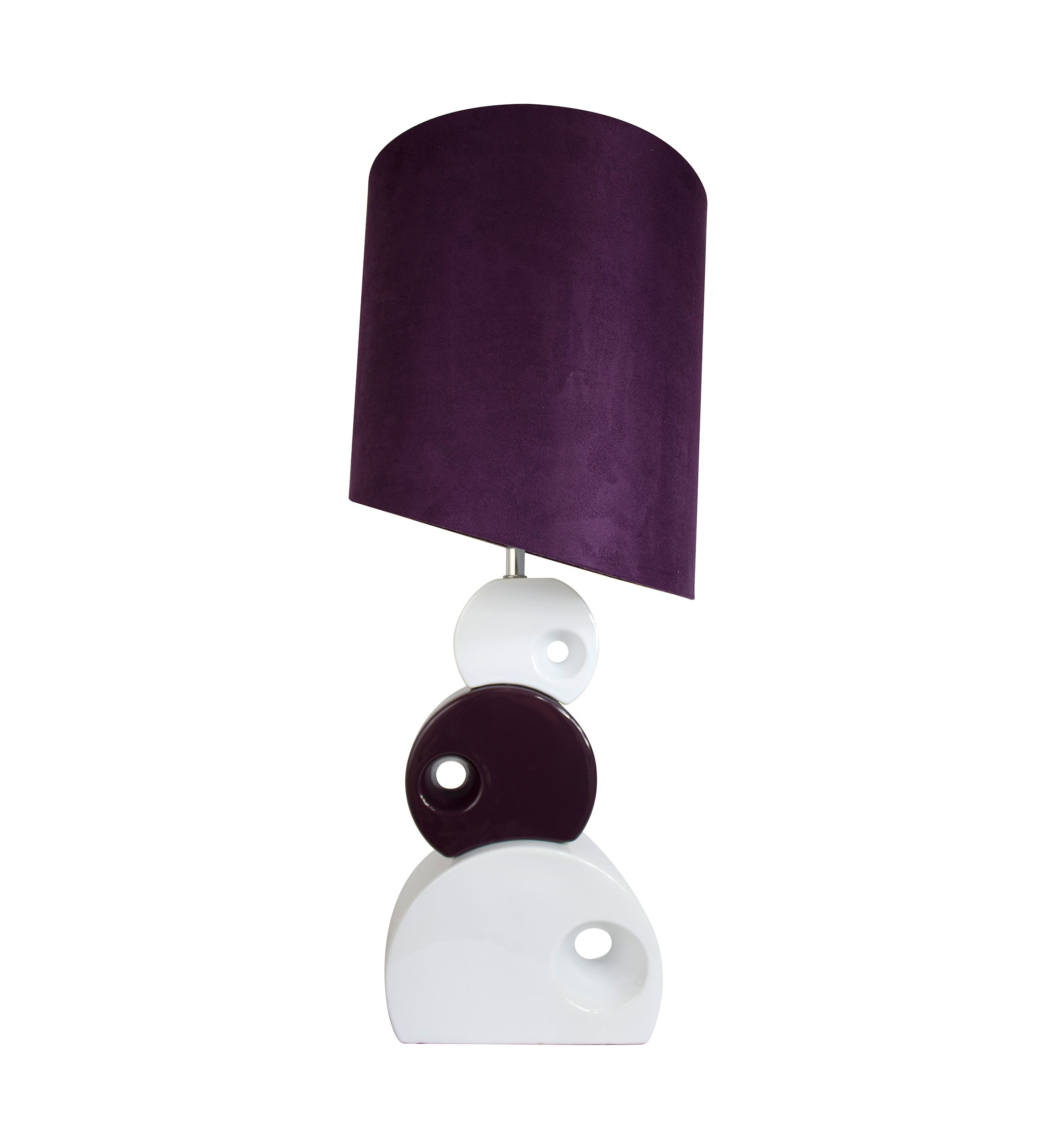 Stacked Circle Ceramic Table Lamp with Asymmetrical Shade