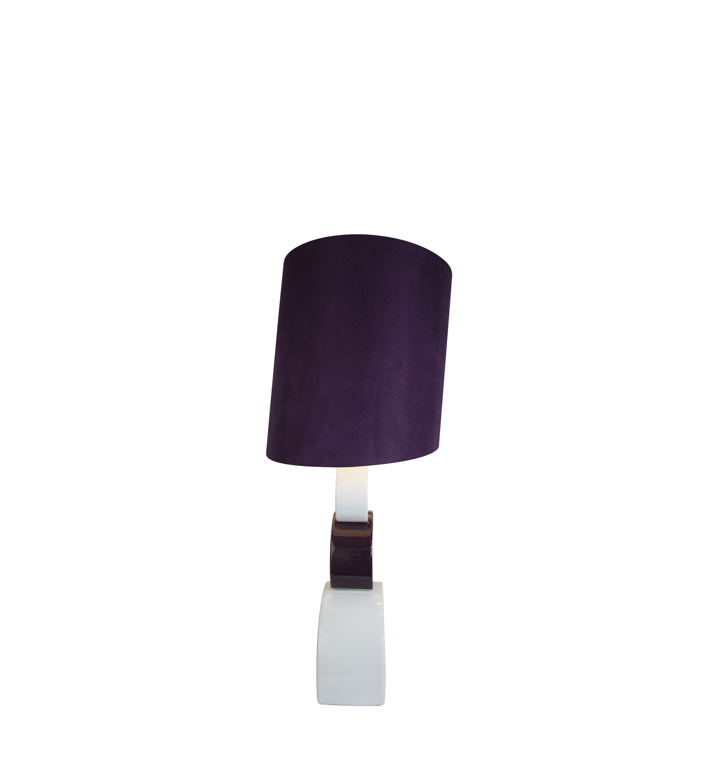Stacked Circle Ceramic Table Lamp with Asymmetrical Shade