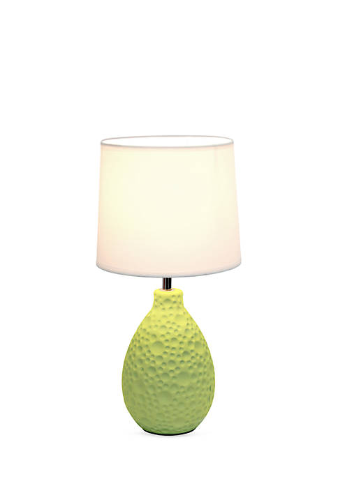 Textured Stucco Ceramic Oval Table Lamp