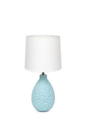 Textured Stucco Ceramic Oval Table Lamp