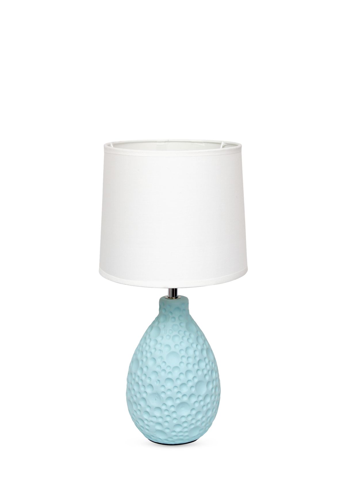 Textured Stucco Ceramic Oval Table Lamp