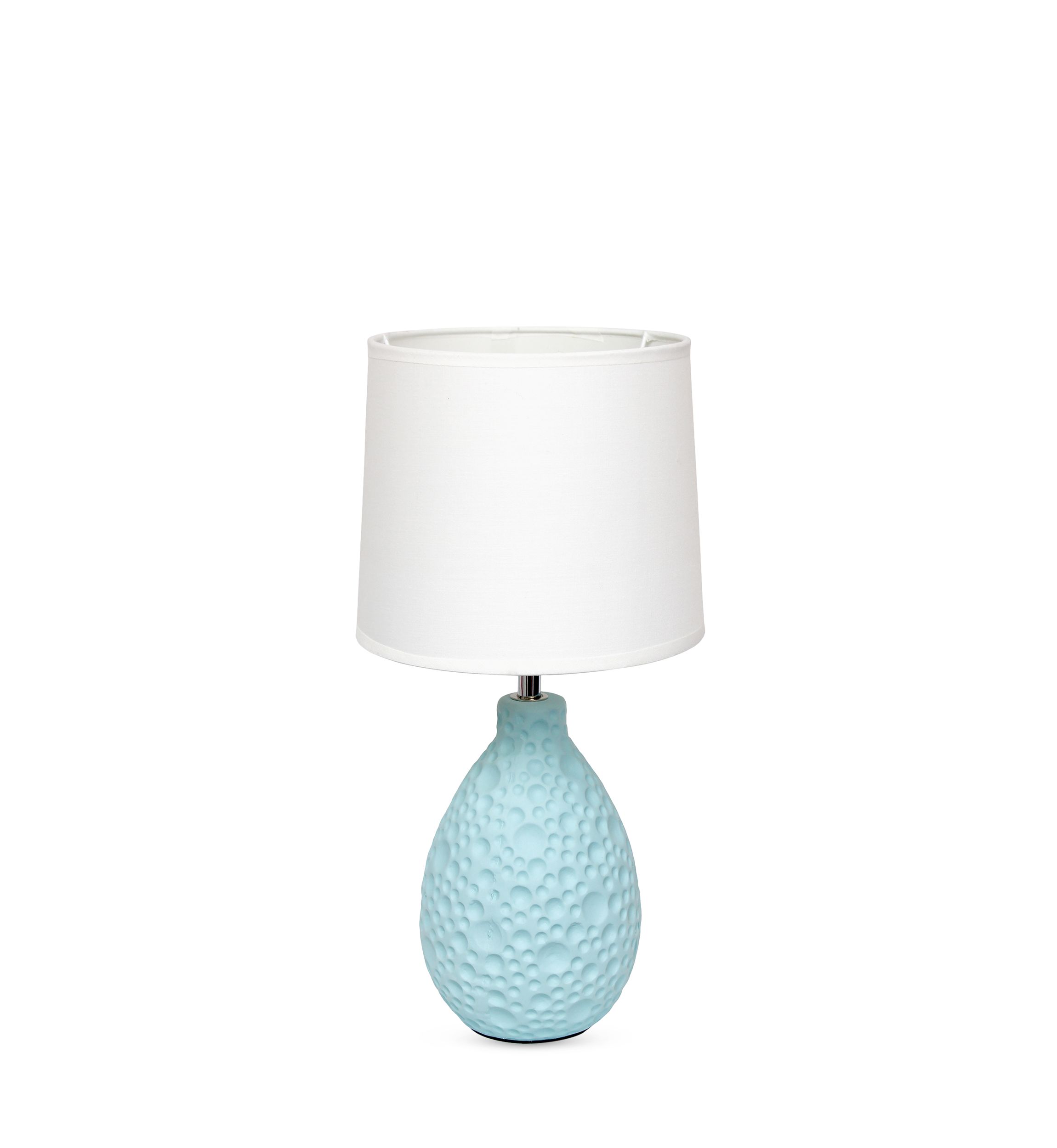 Textured Stucco Ceramic Oval Table Lamp