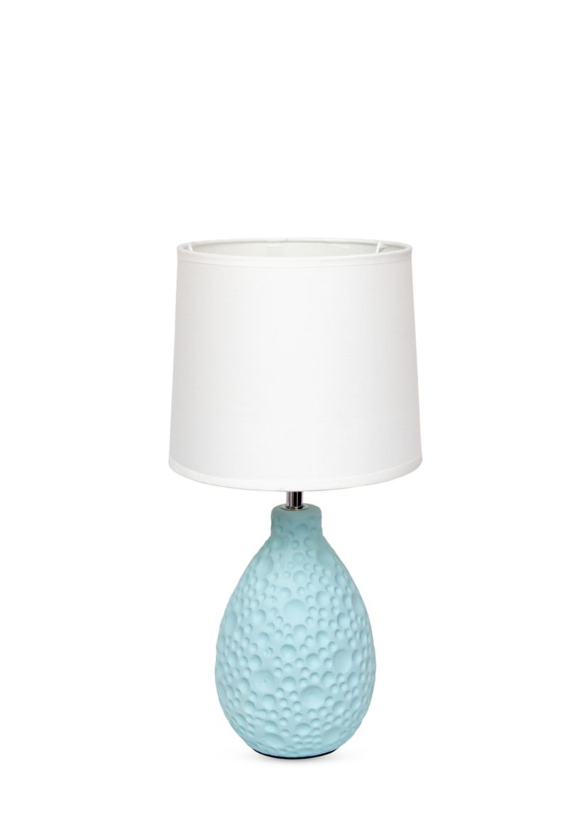 Textured Stucco Ceramic Oval Table Lamp