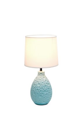 Textured Stucco Ceramic Oval Table Lamp