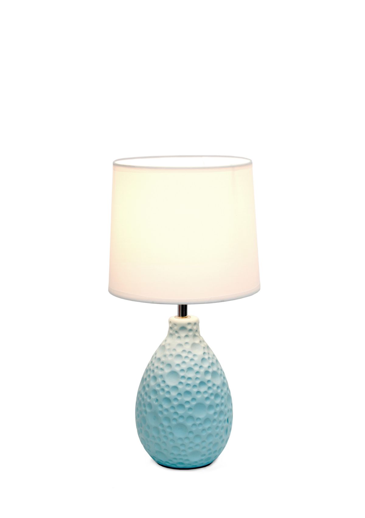 Textured Stucco Ceramic Oval Table Lamp
