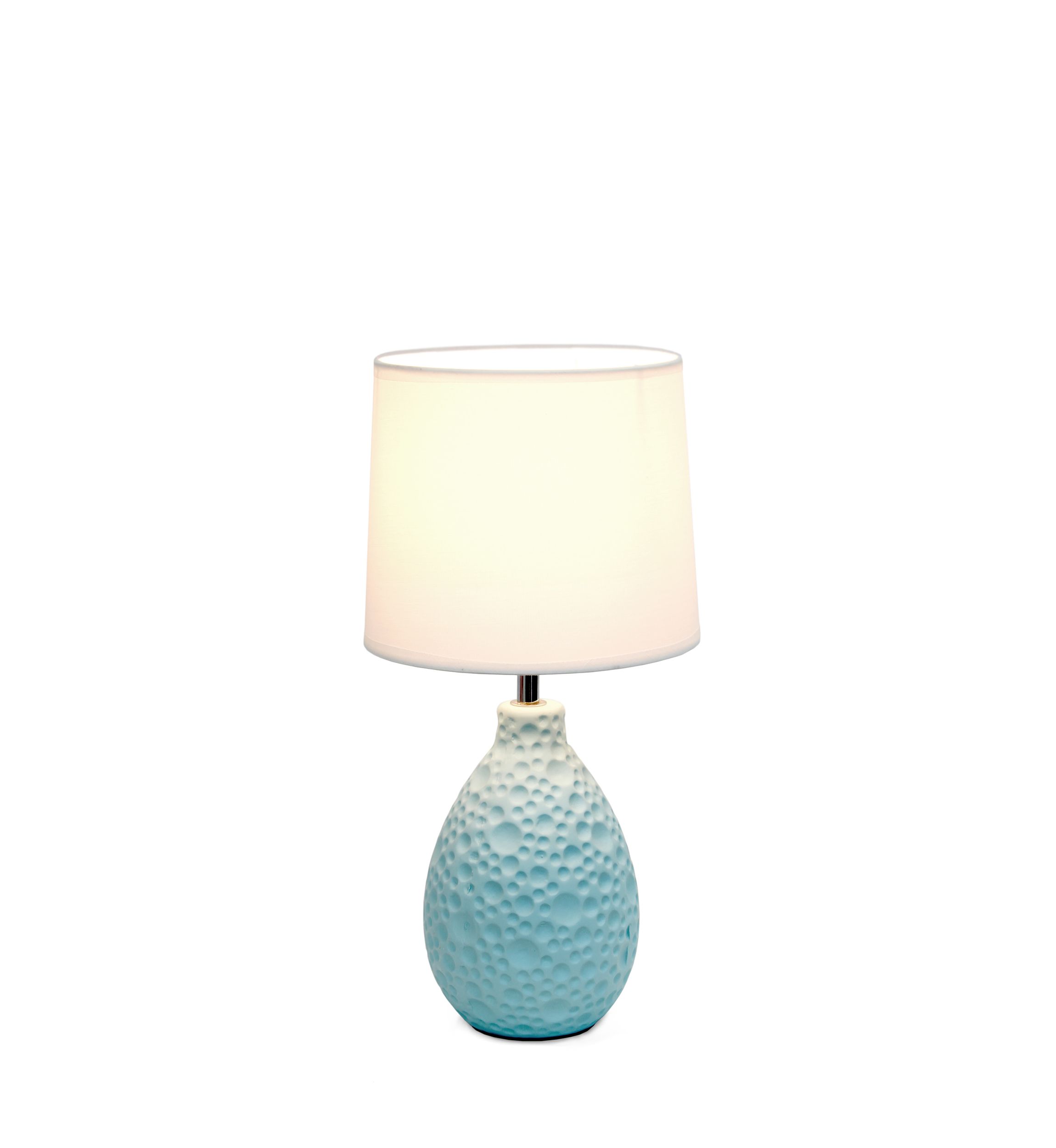 Textured Stucco Ceramic Oval Table Lamp
