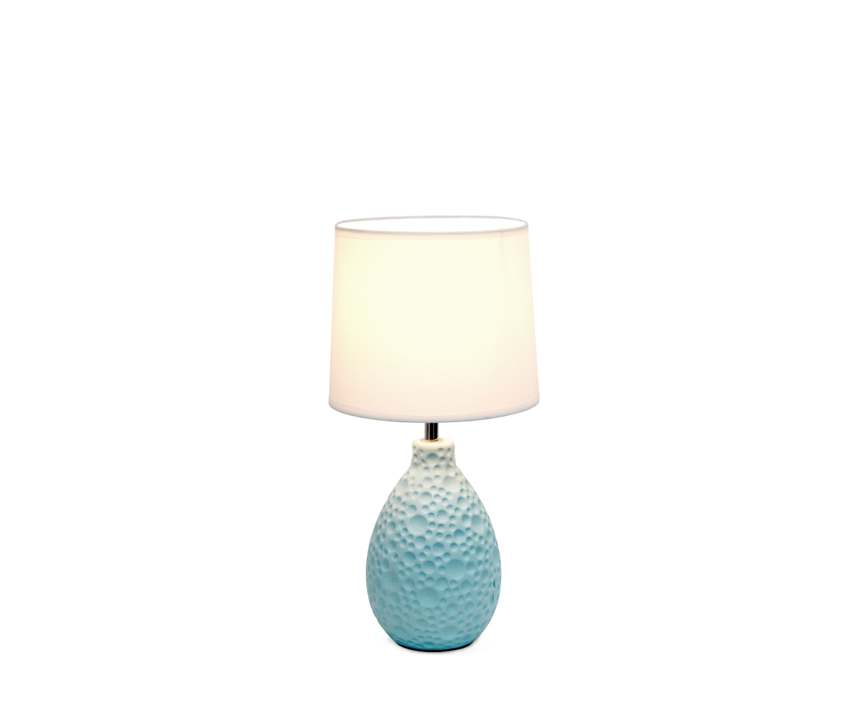 Textured Stucco Ceramic Oval Table Lamp