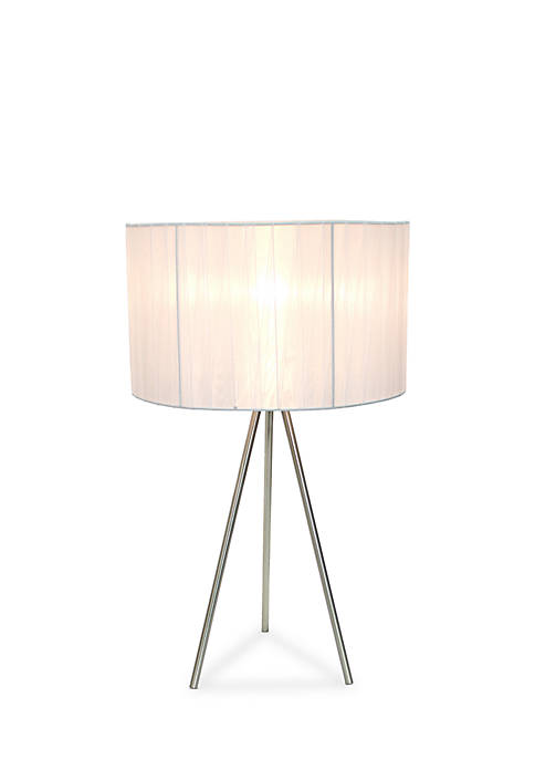 Simple Designs Brushed Nickel Tripod Table Lamp