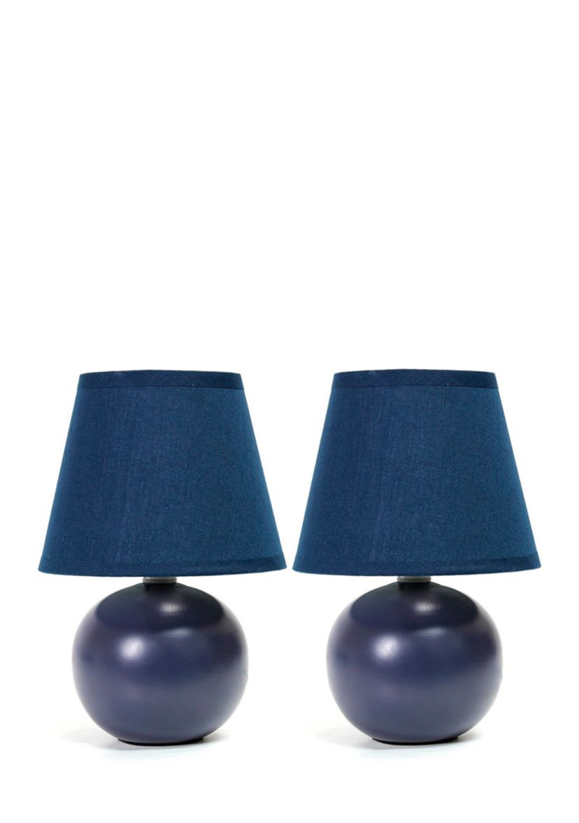 Mini Ceramic Globe Table Lamp - Set Of 2