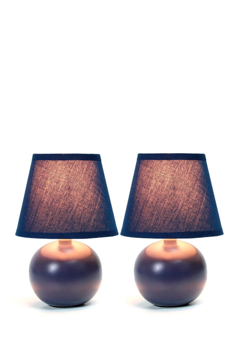 Mini Ceramic Globe Table Lamp - Set Of 2