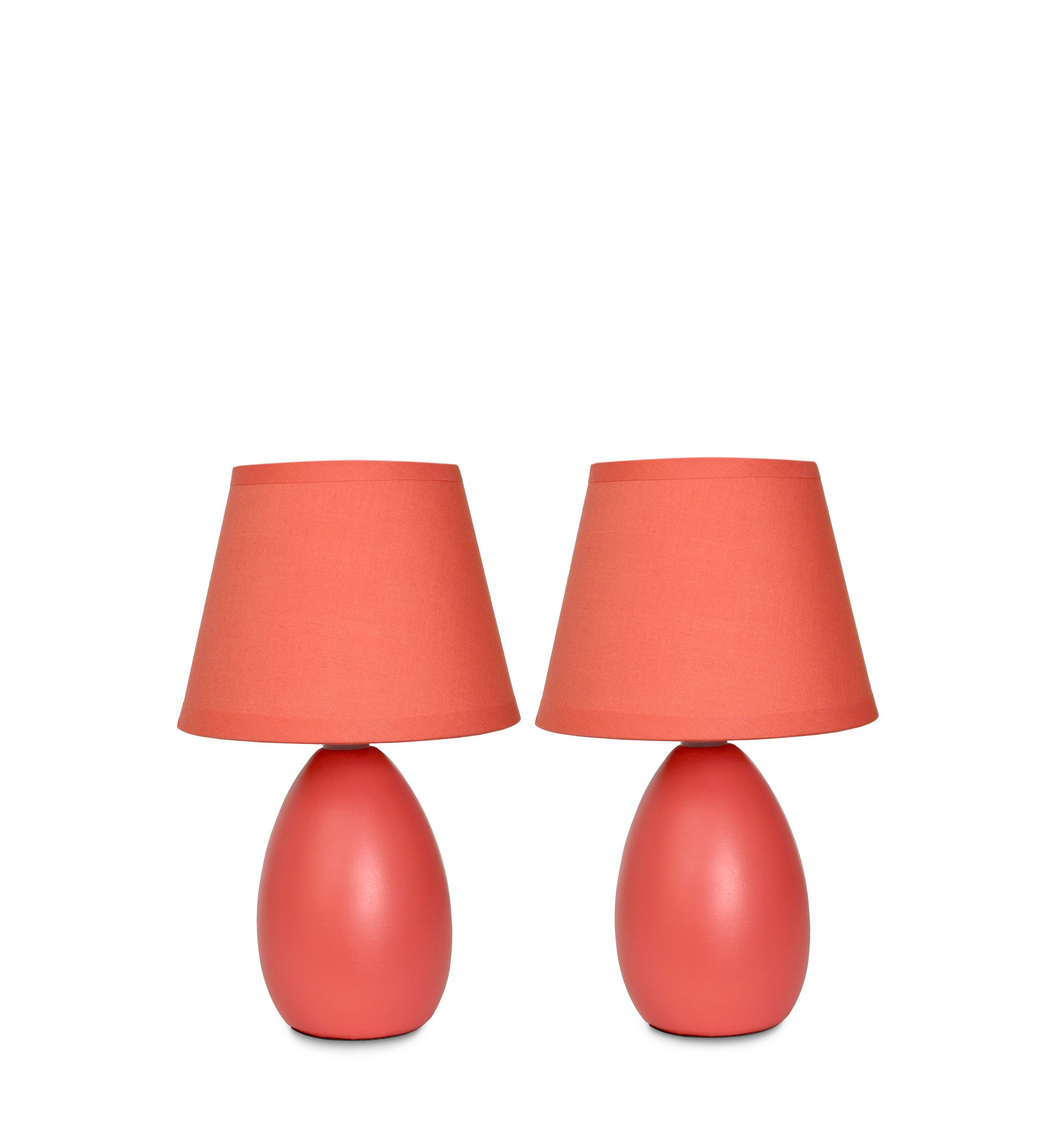 Mini Egg Oval Ceramic Table Lamp - Set Of 2