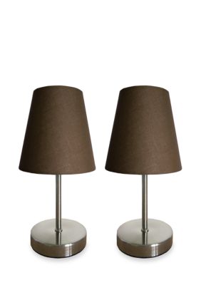 Simple Designs Chrome Mini Basic Table Lamp with Fabric Shade 2