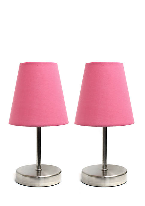Mini Basic Table Lamp with Fabric Shade - Set Of 2