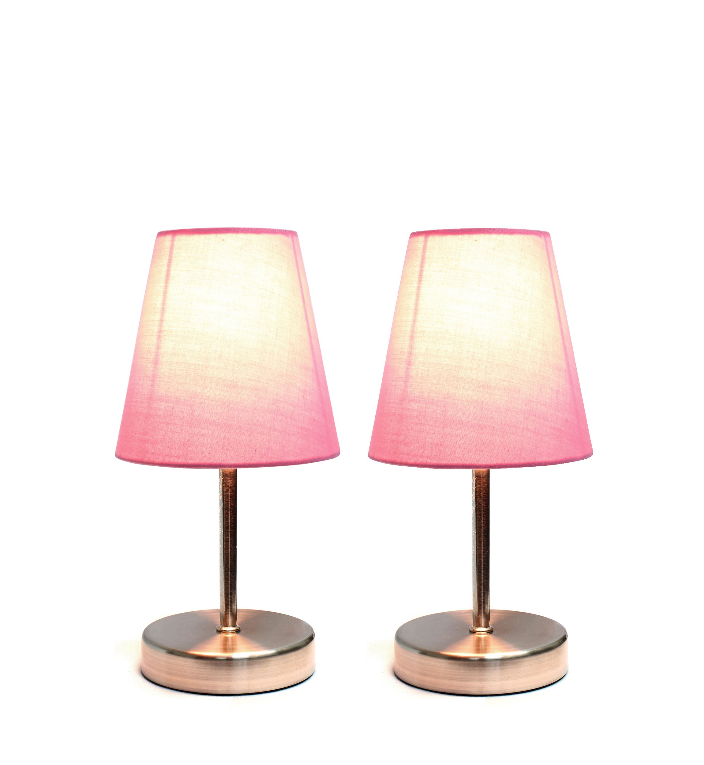 Mini Basic Table Lamp with Fabric Shade - Set Of 2