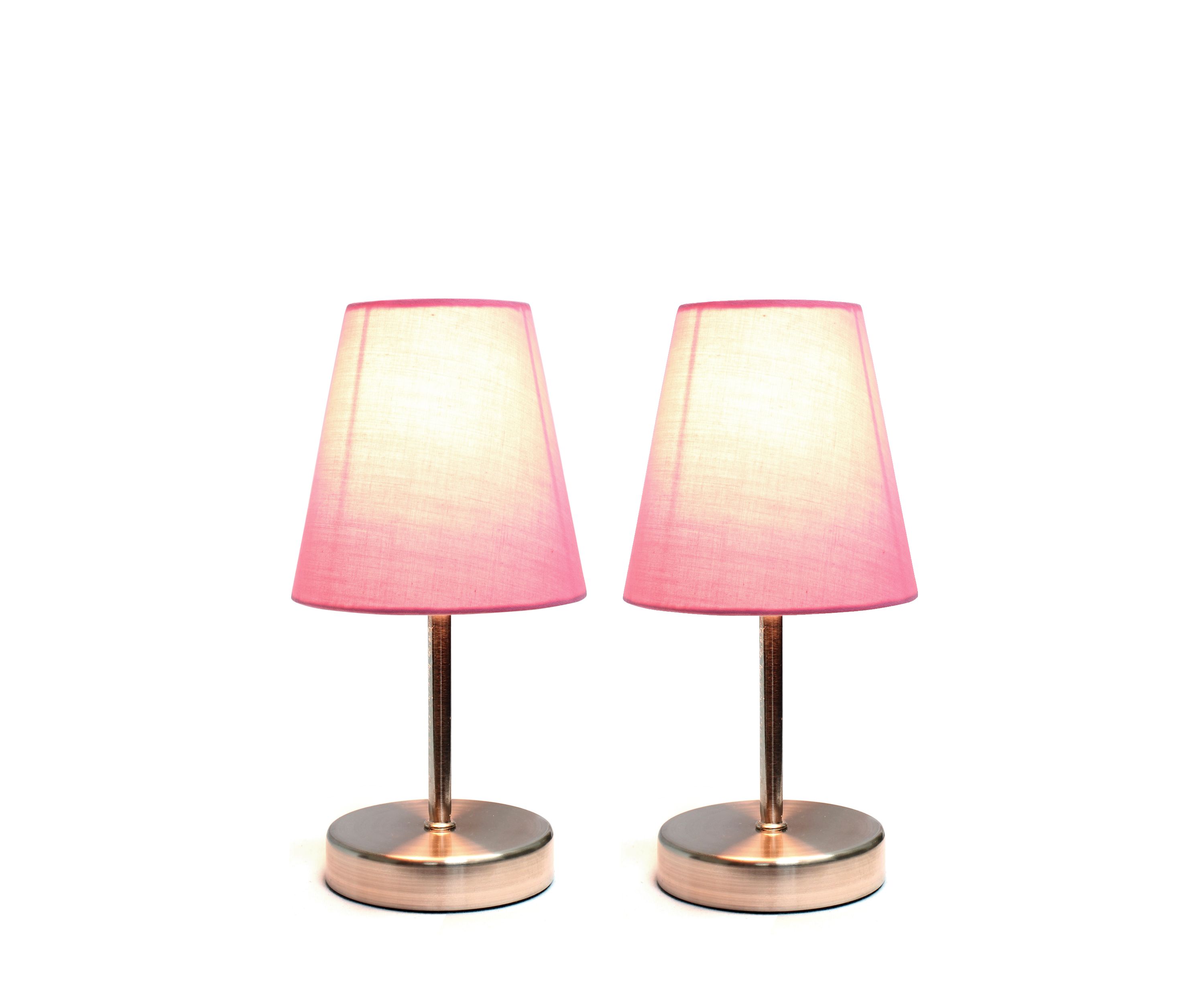 Mini Basic Table Lamp with Fabric Shade - Set Of 2
