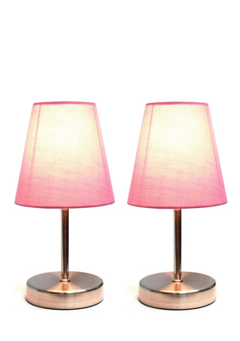 Mini Basic Table Lamp with Fabric Shade - Set Of 2
