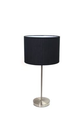 Brushed Nickel Stick Lamp with Fabric Shade