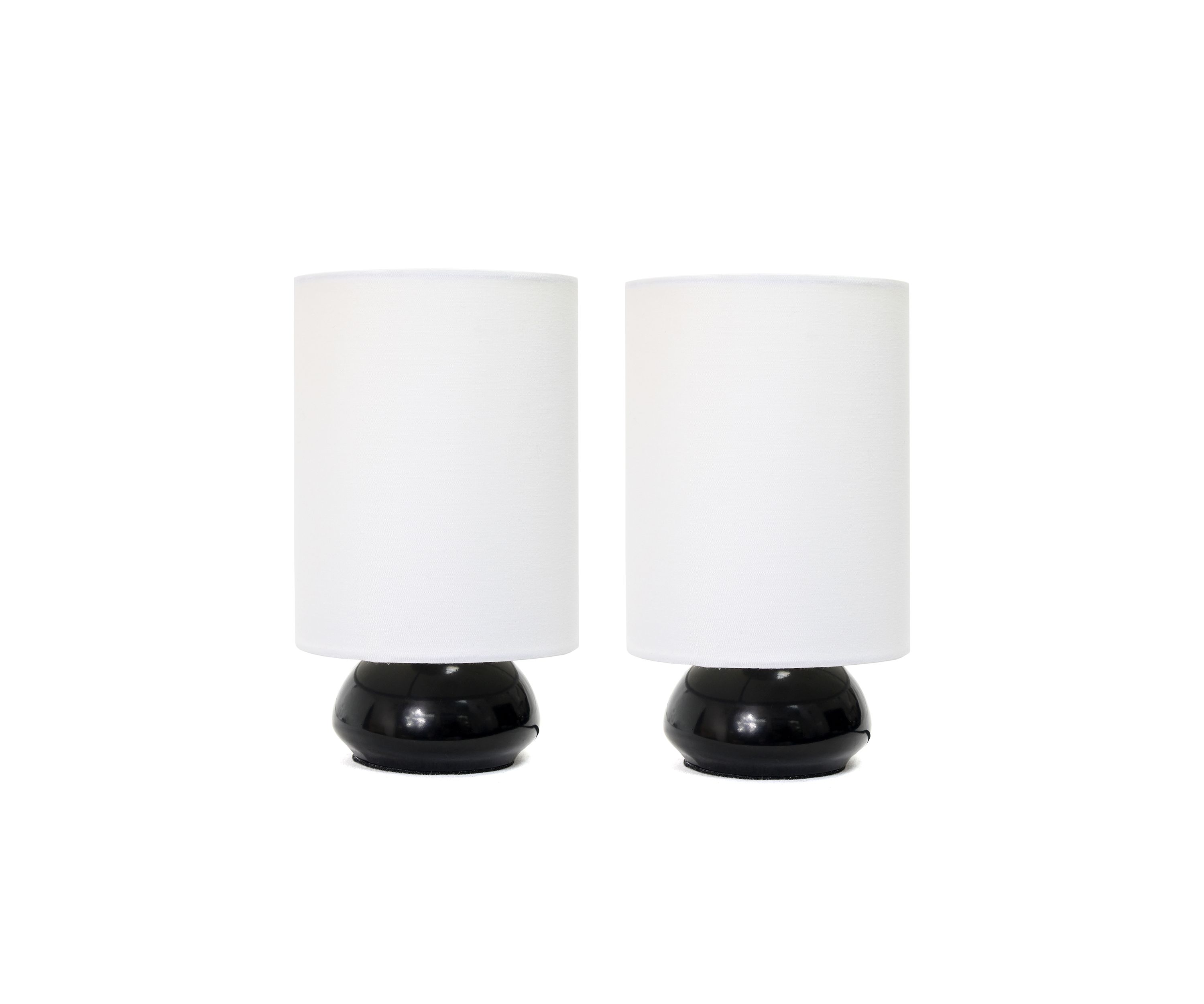 Gemini Colors 2 Pack Mini Touch Table Lamp Set with Fabric Shades