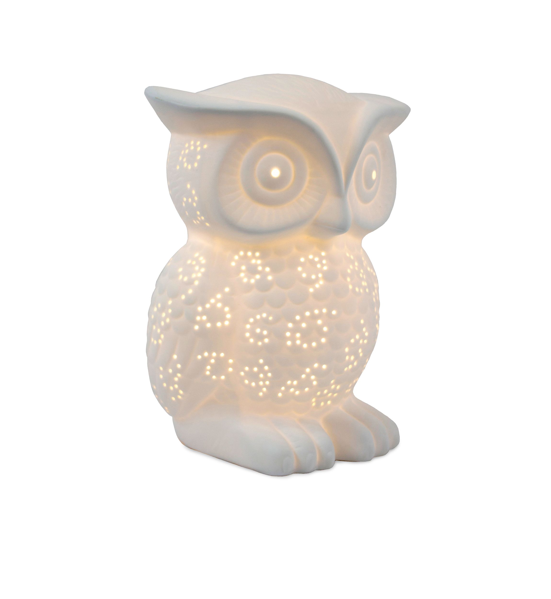 Porcelain Wise Owl Table Lamp