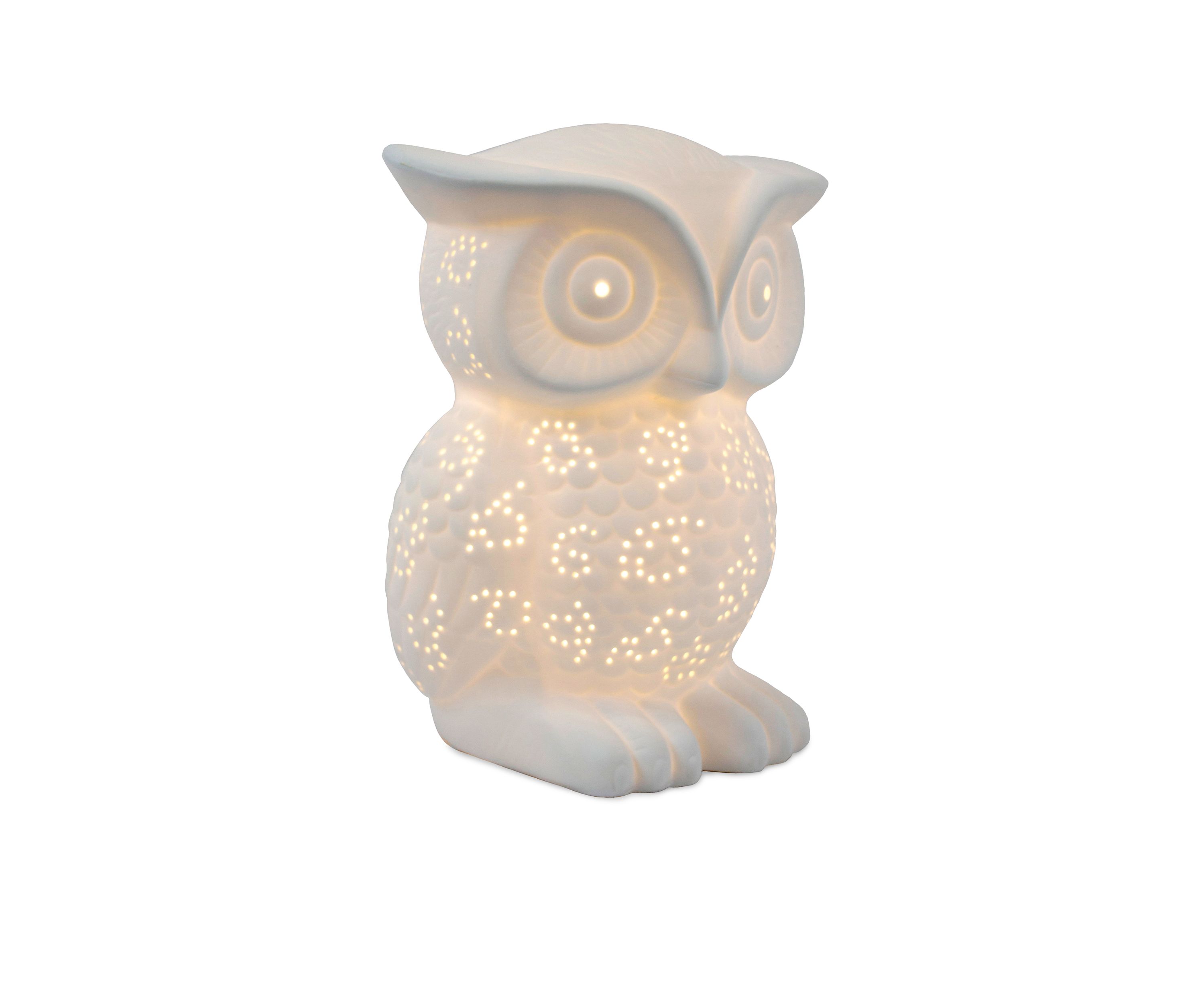 Porcelain Wise Owl Table Lamp