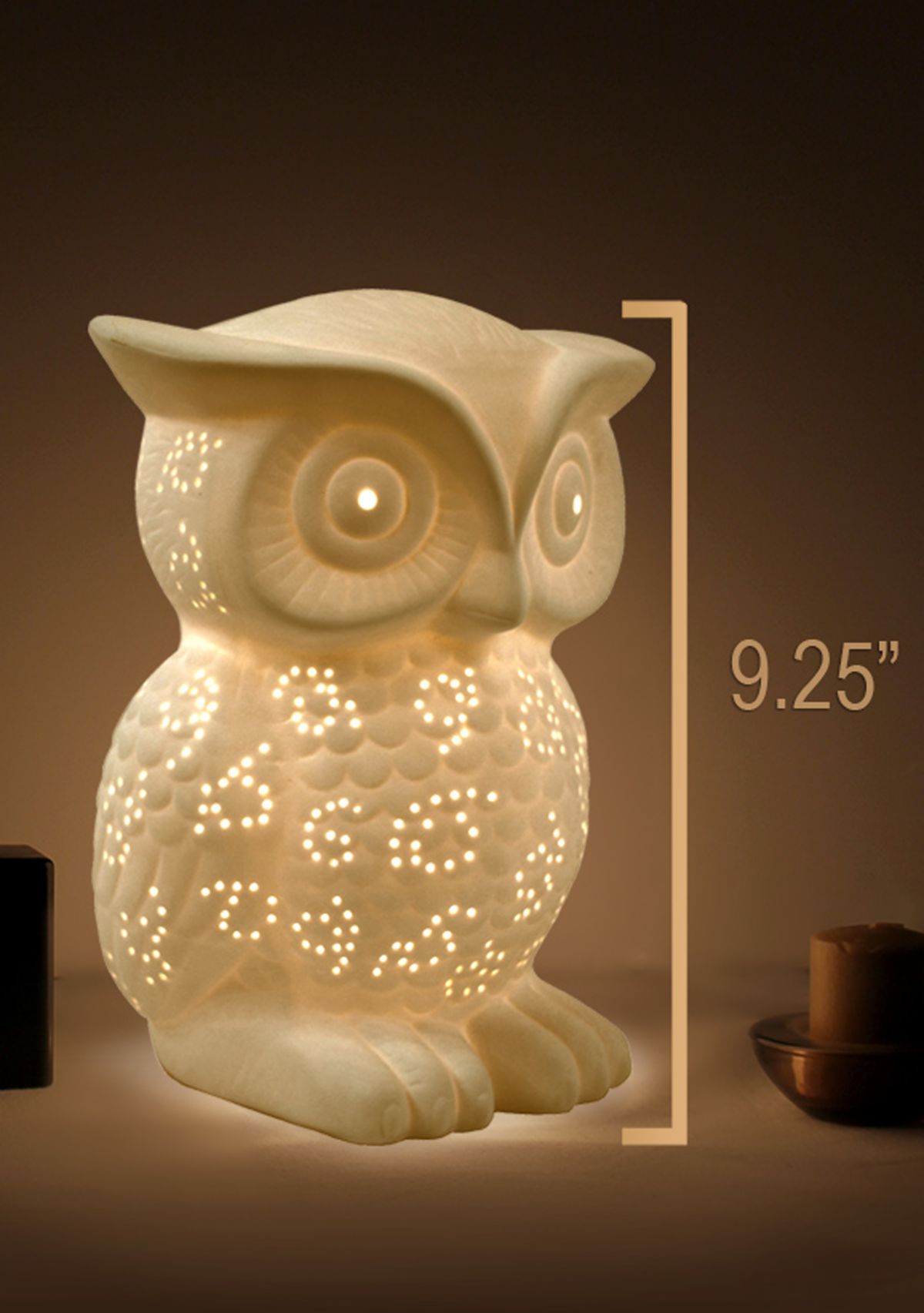 Porcelain Wise Owl Table Lamp
