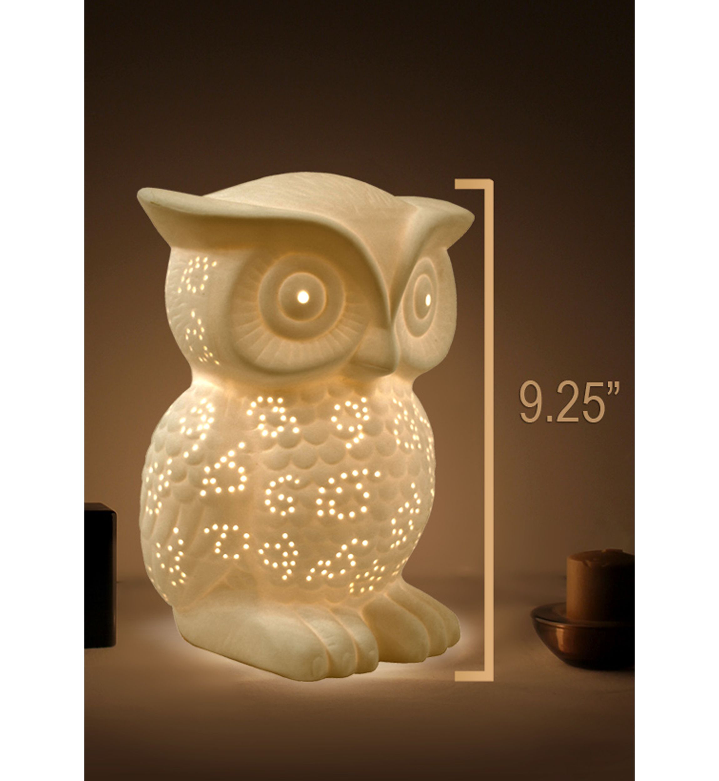 Porcelain Wise Owl Table Lamp