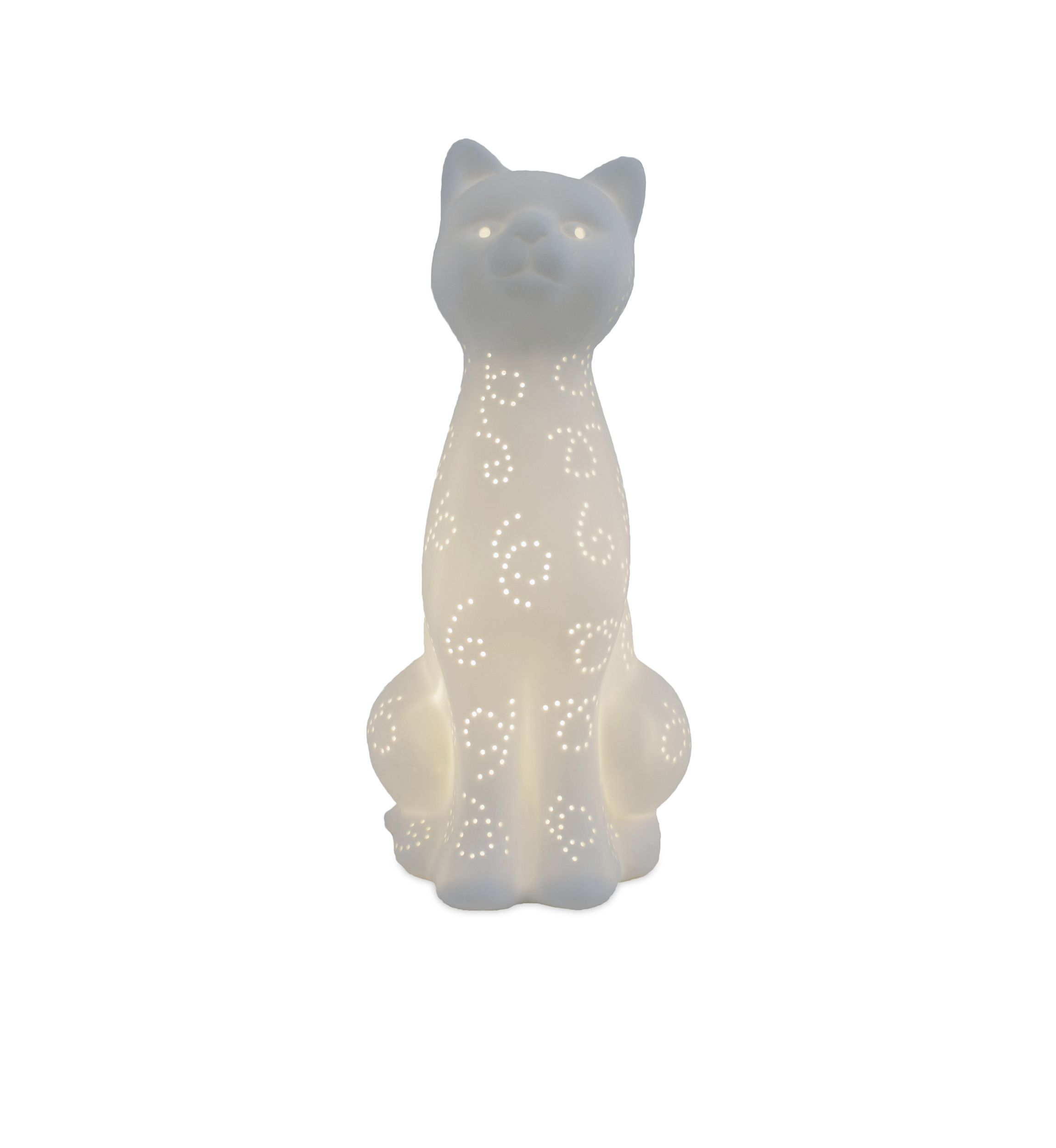 Porcelain Kitty Cat Table Lamp