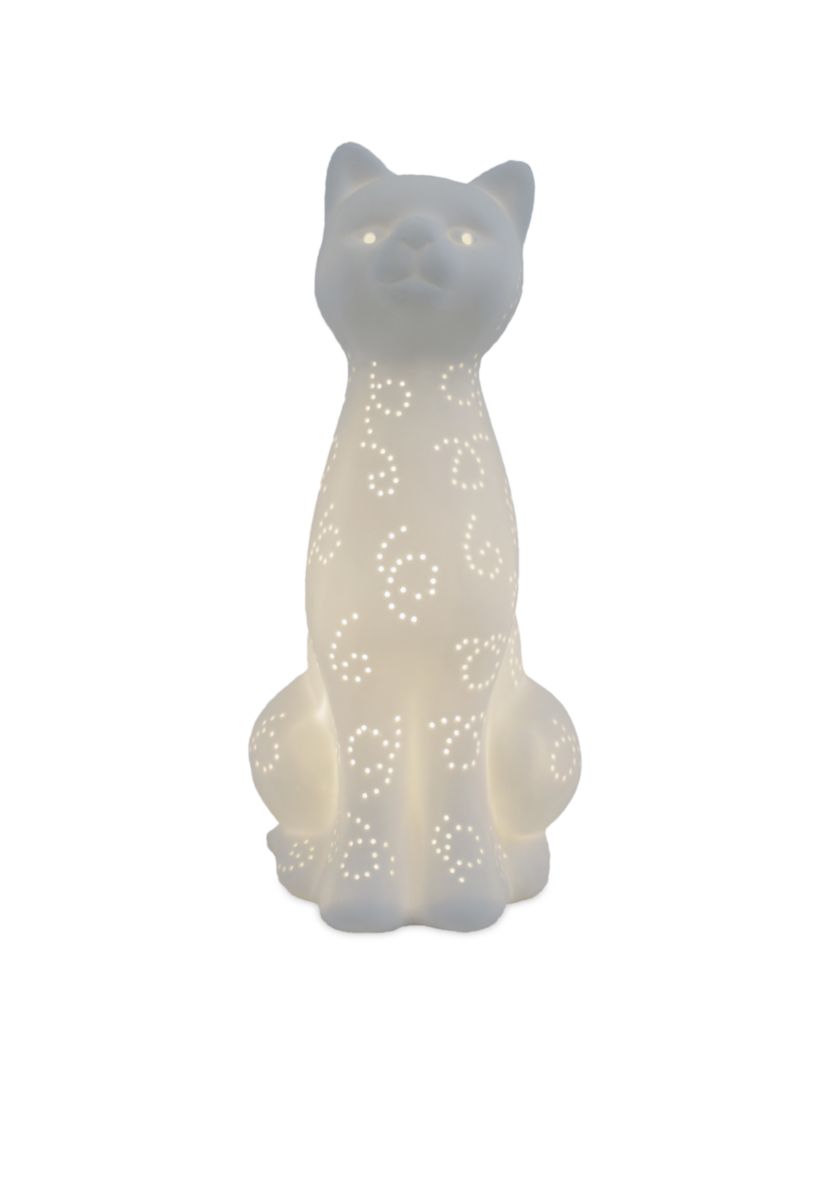 Porcelain Kitty Cat Table Lamp