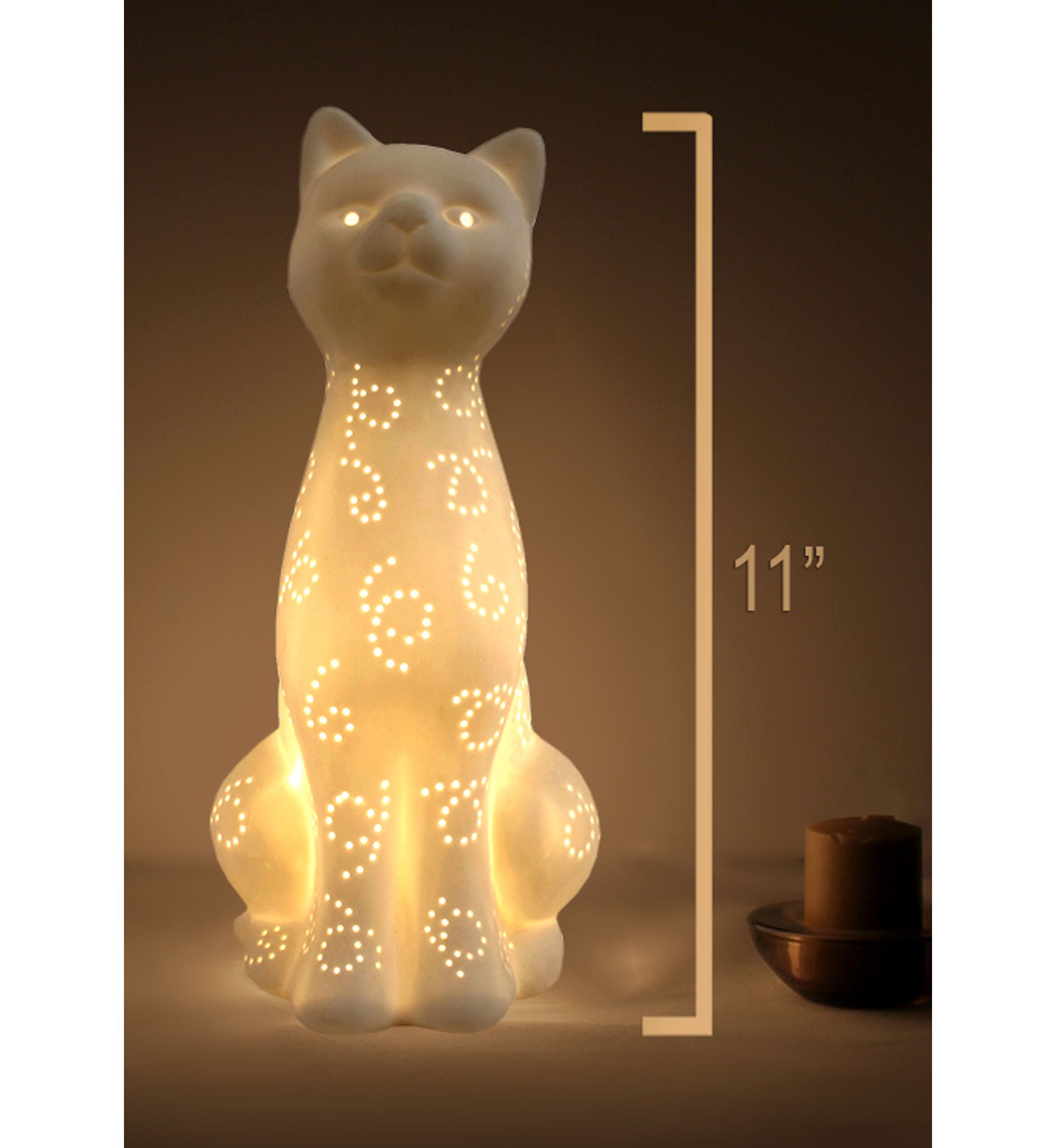Porcelain Kitty Cat Table Lamp