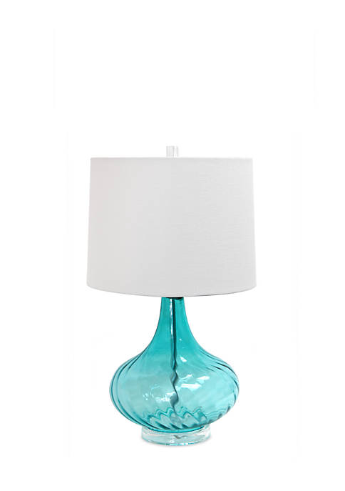 Elegant Designs Glass Table Lamp With Fabric Shade