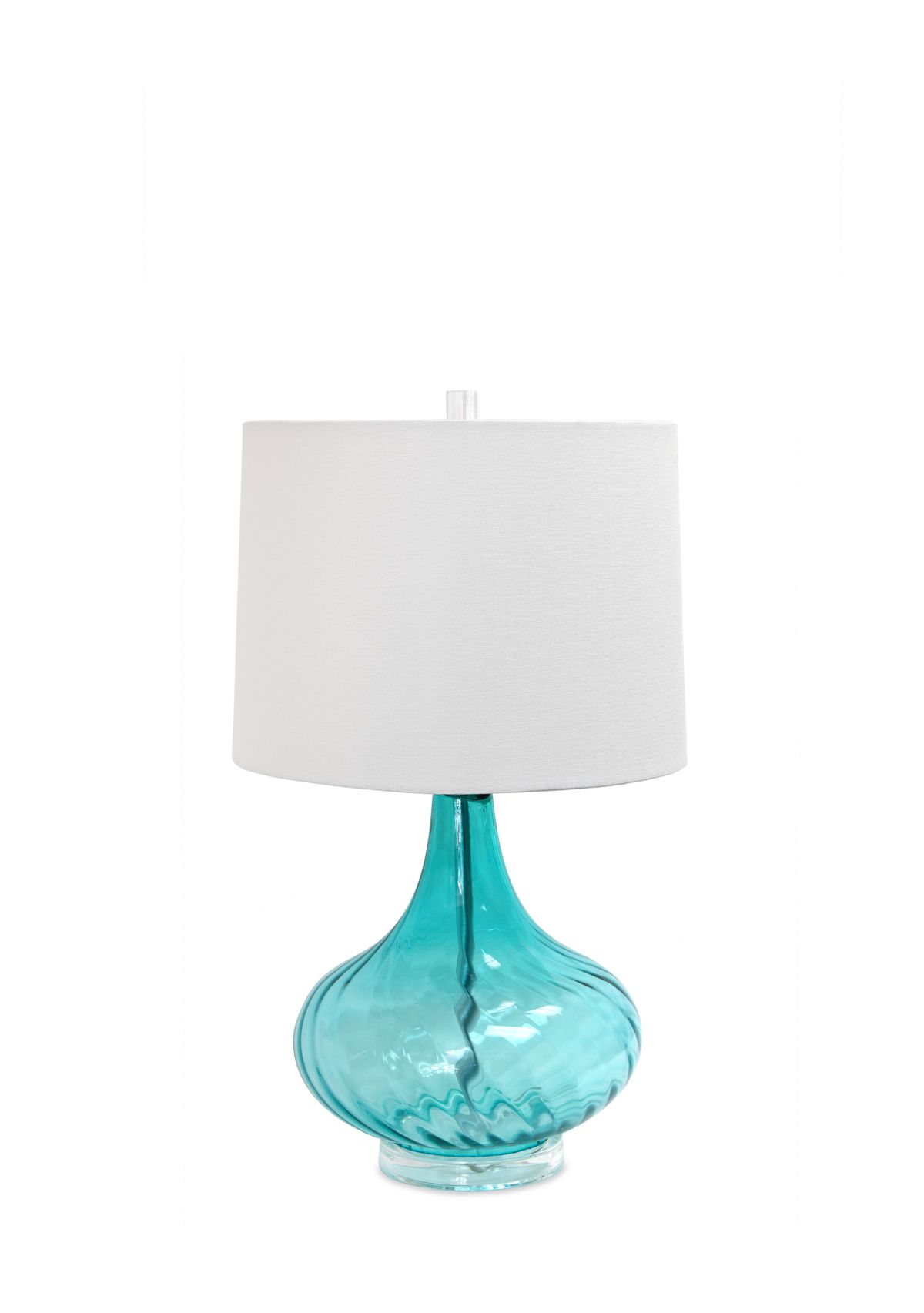 Glass Table Lamp With Fabric Shade