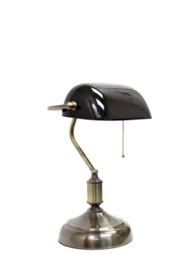 Executive Banker's Desk Lamp with Glass Shade