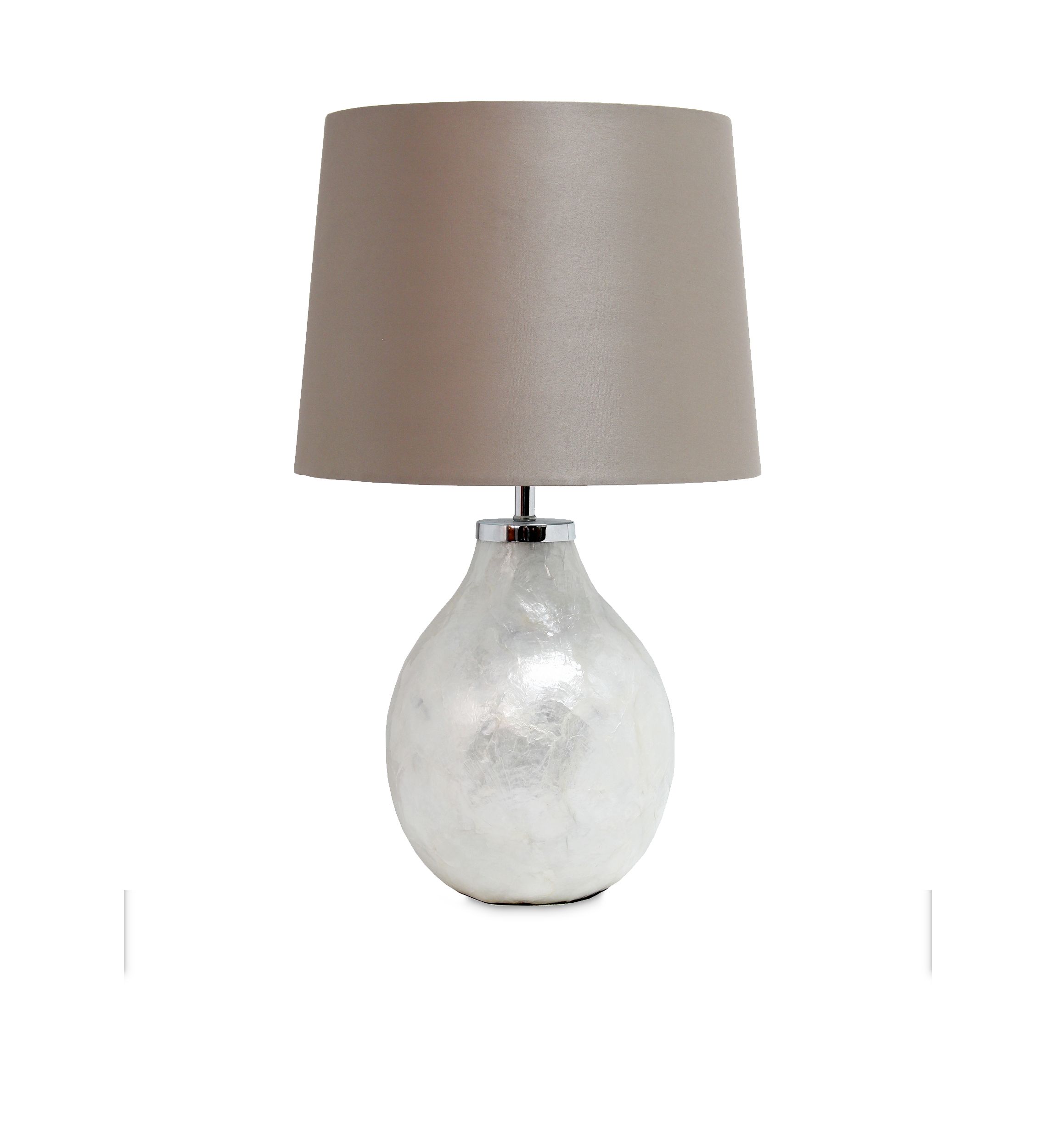 Simple Designs 1 Light Pearl Table Lamp with Fabric Shade