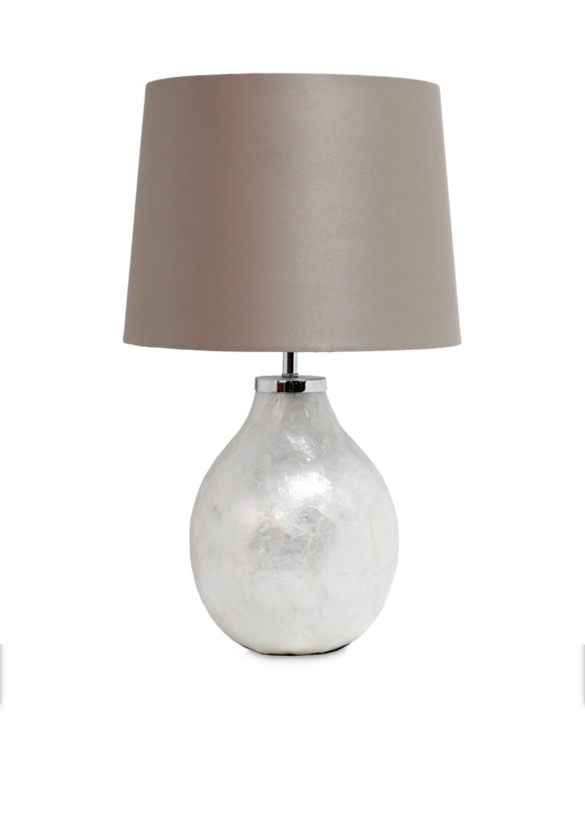 Simple Designs 1 Light Pearl Table Lamp with Fabric Shade