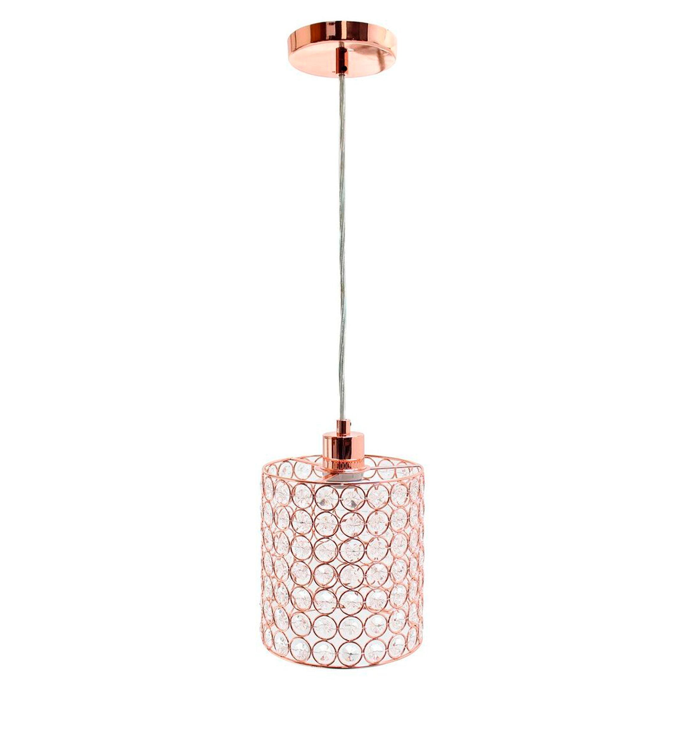 1 Light Rose Gold Ellipse Cylinder Pendant