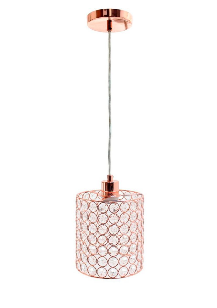 1 Light Rose Gold Ellipse Cylinder Pendant