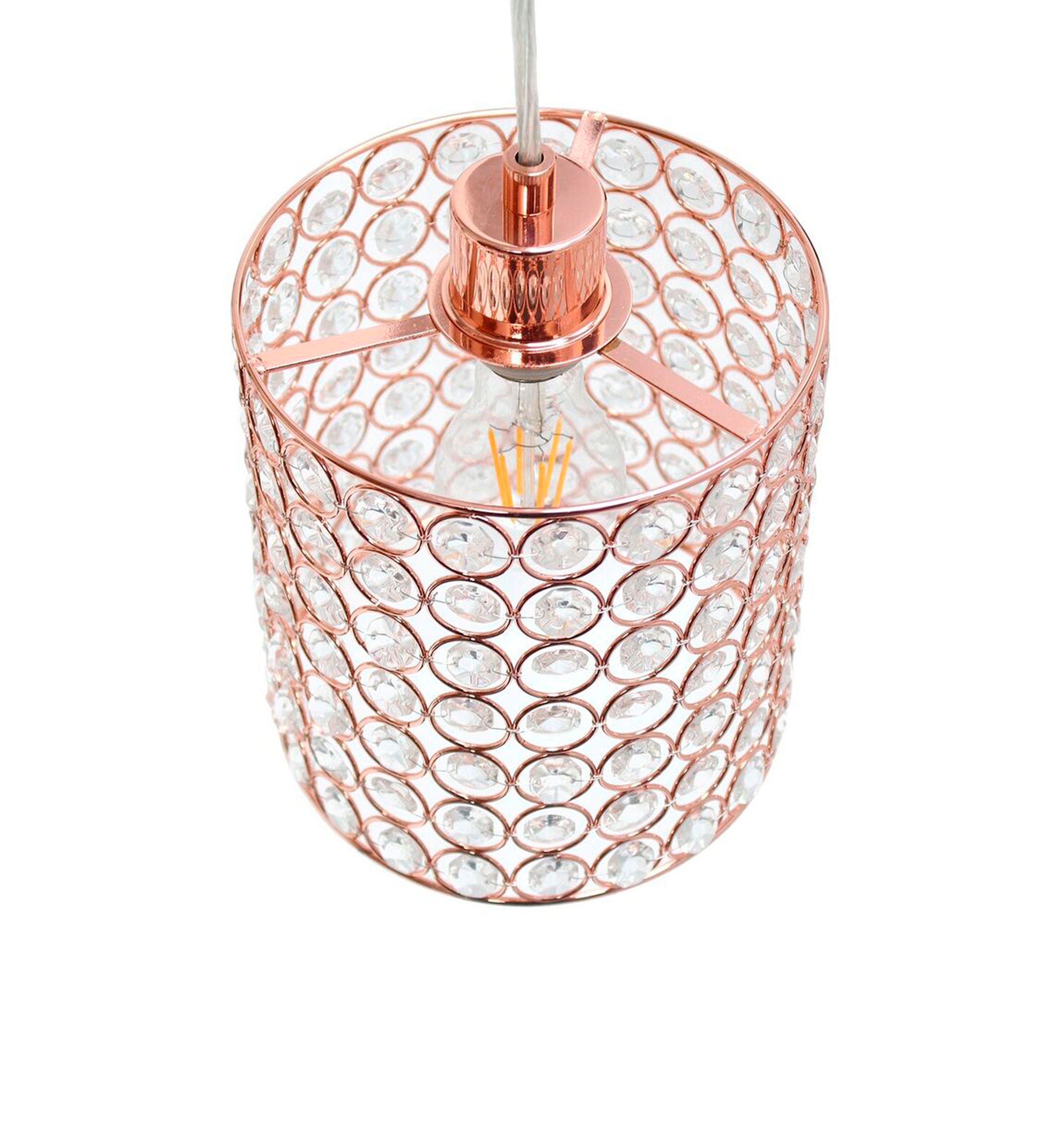1 Light Rose Gold Ellipse Cylinder Pendant