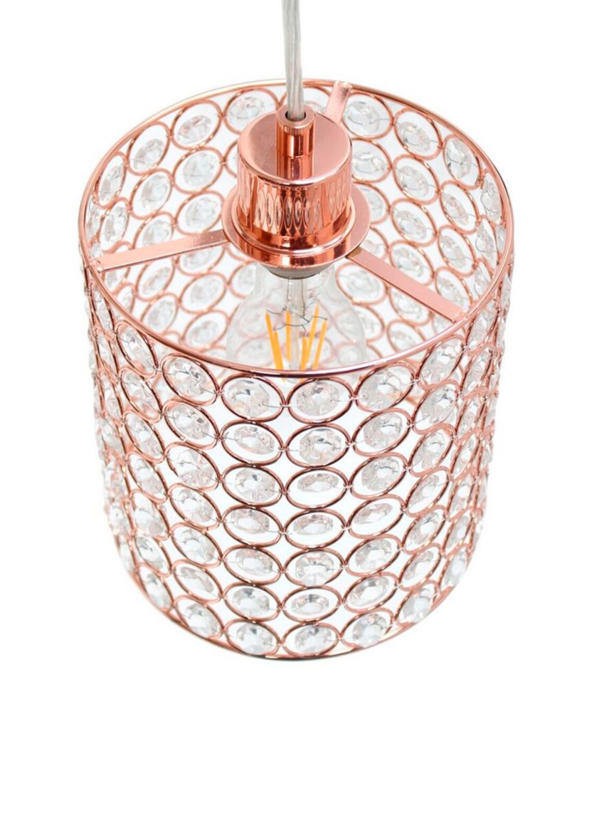 1 Light Rose Gold Ellipse Cylinder Pendant