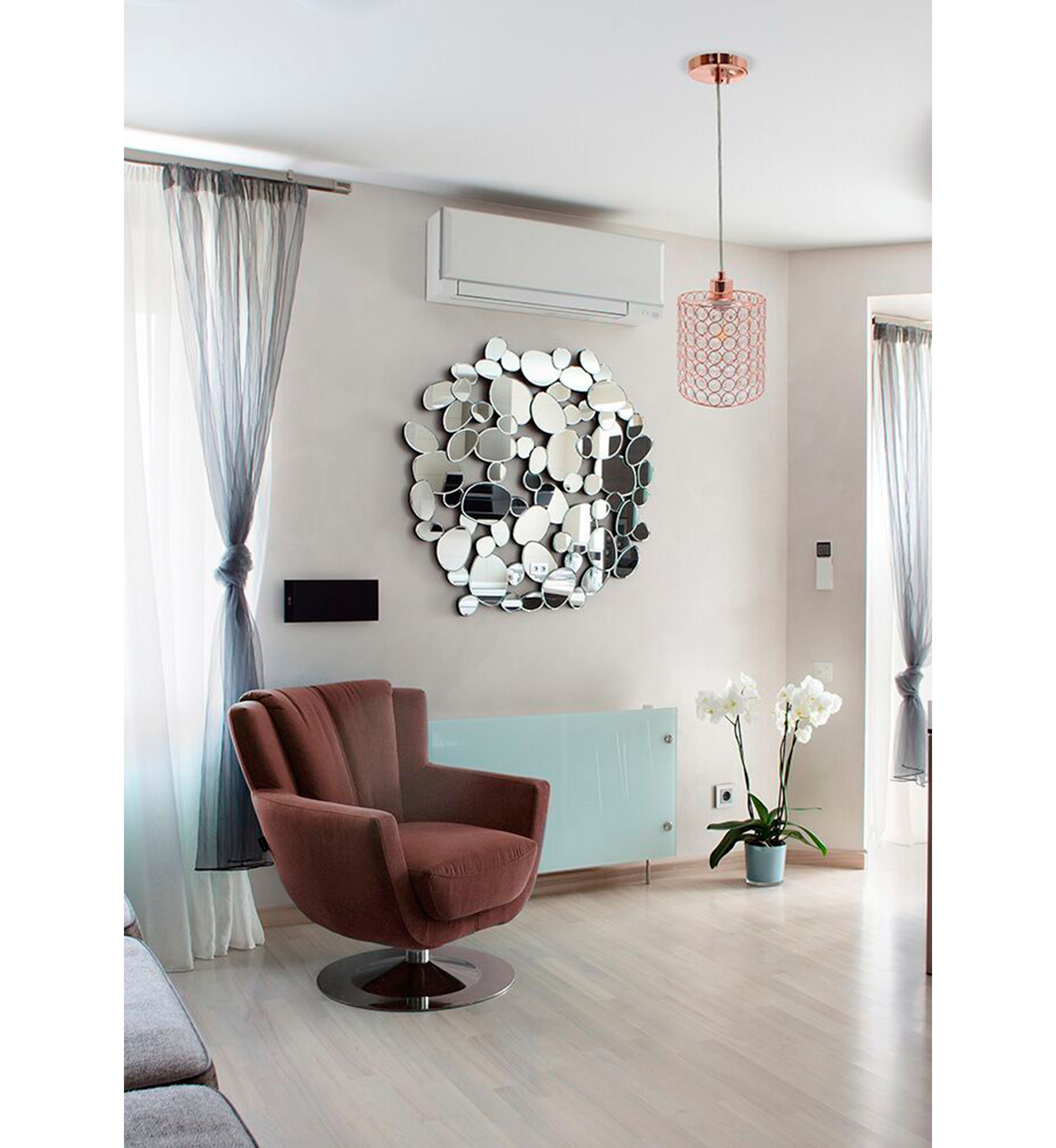 1 Light Rose Gold Ellipse Cylinder Pendant