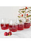 Holiday Trees Stemless Wine Glass Set