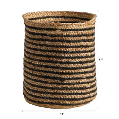 13.5-Inch Handmade Natural Jute Basket Planter