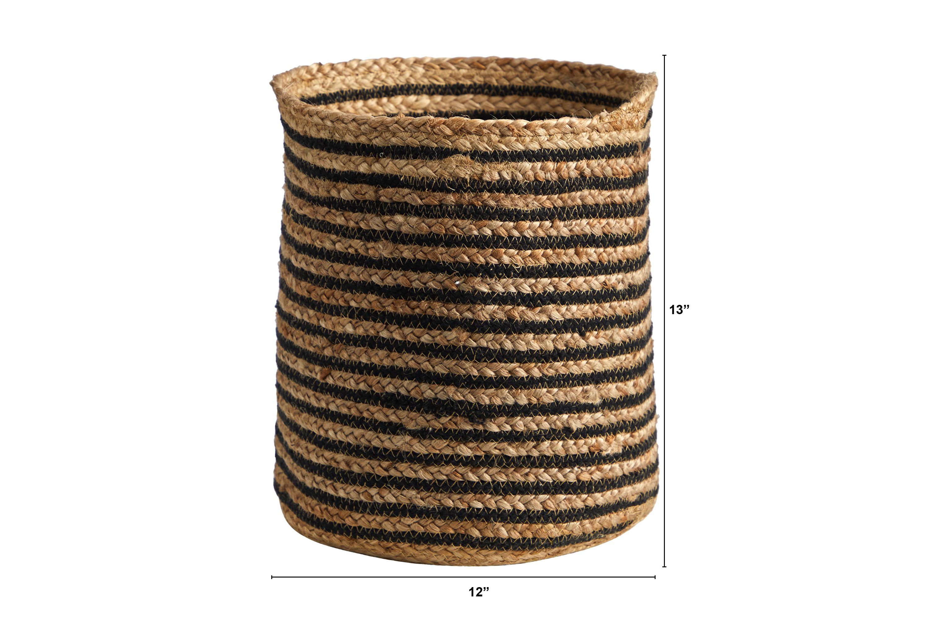 13.5-Inch Handmade Natural Jute Basket Planter