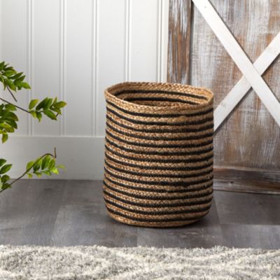 13.5-Inch Handmade Natural Jute Basket Planter