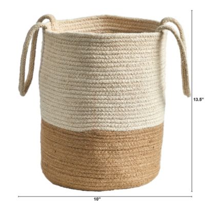 12-Inch Handmade Natural Cotton Woven Basket Planter