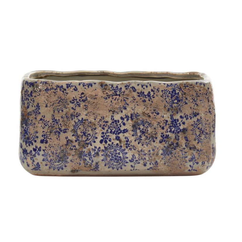 10-Inch Tuscan Ceramic Rectangle Planter