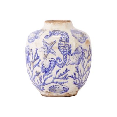 8.5-Inch Nautical Ceramic Decorative Vase