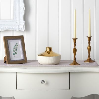 8-Inch Elegance Ceramic Decorative Vase with Gold Accents