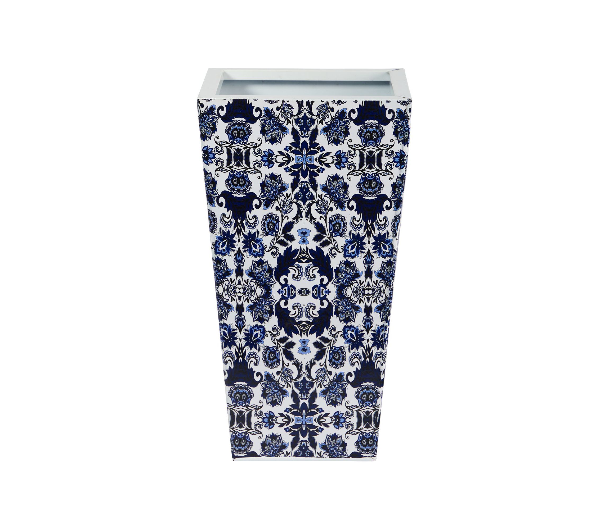 18-Inch Oriental Blue and White Classic Metal Planter