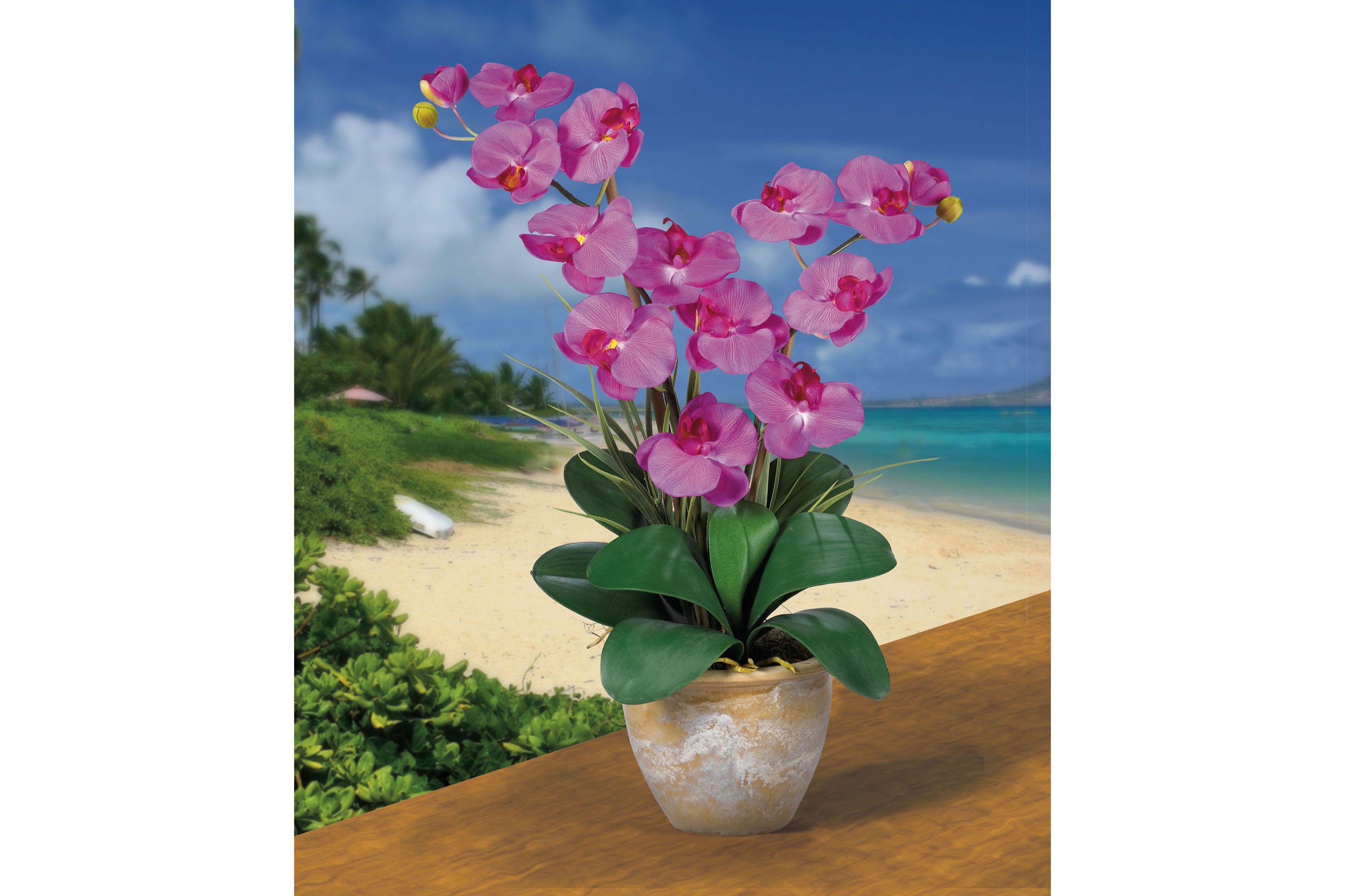 Double Phalaenopsis Silk Orchid Flower Arrangement