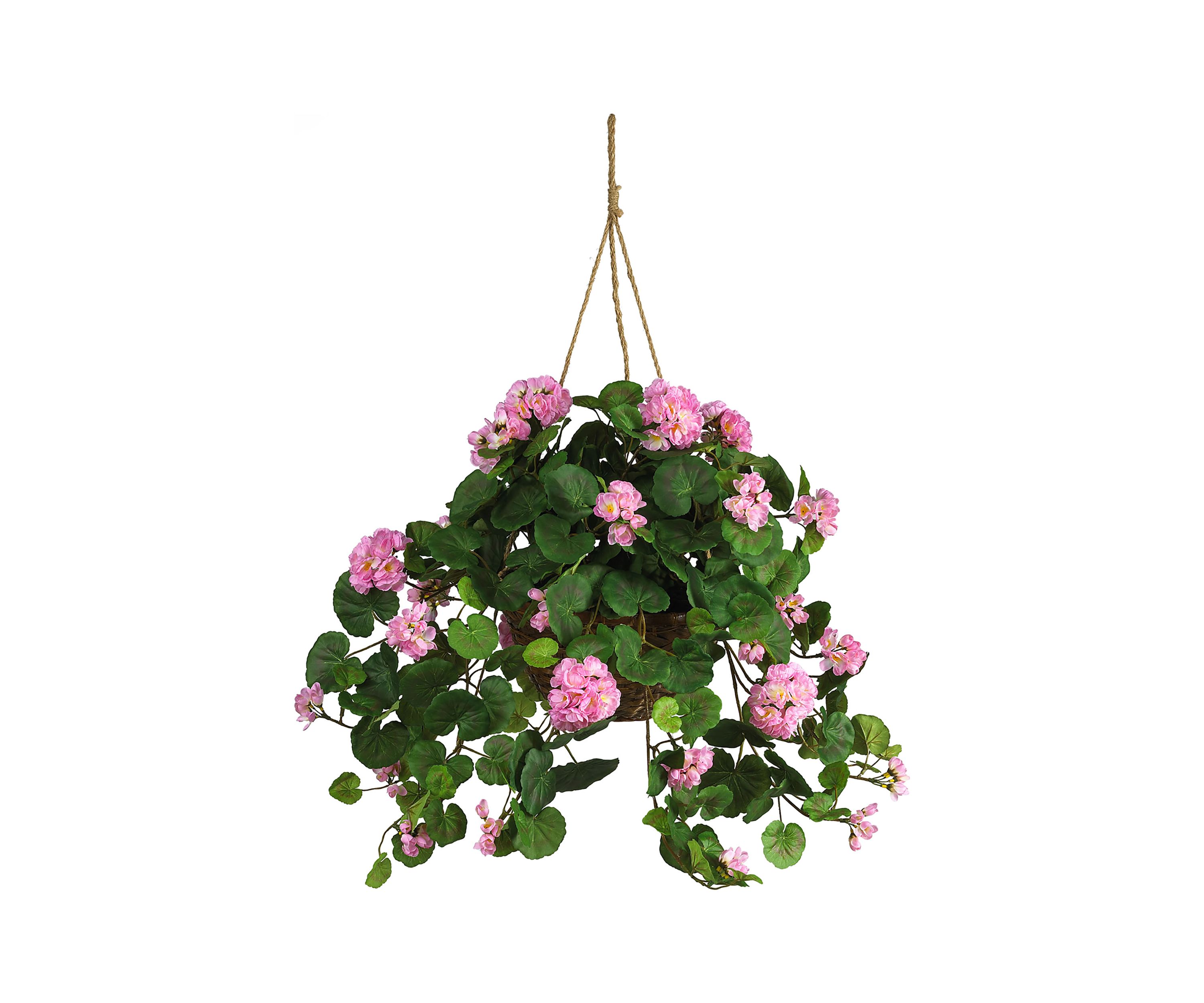 Geranium Hanging Basket Silk Plant